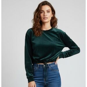 Forever 21 green velvet cinch top Size L